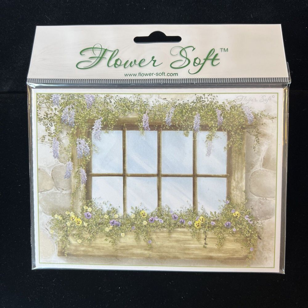New Flower Soft Card Making Focal‎ Toppers - Vintage Country Window Card Topper